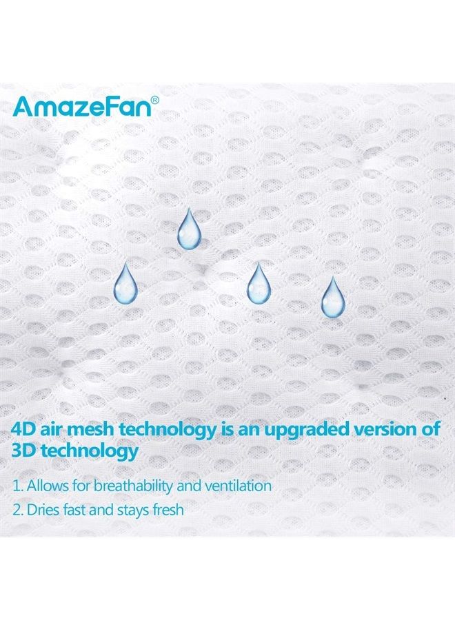 Bath Pillow, Bathtub Spa Pillow with 4D Air Mesh Technology and 7 Suction Cups, Helps Support Head, Back, Shoulder and Neck, Fits All Bathtub, Hot Tub and Home Spa [US. Patent Design]