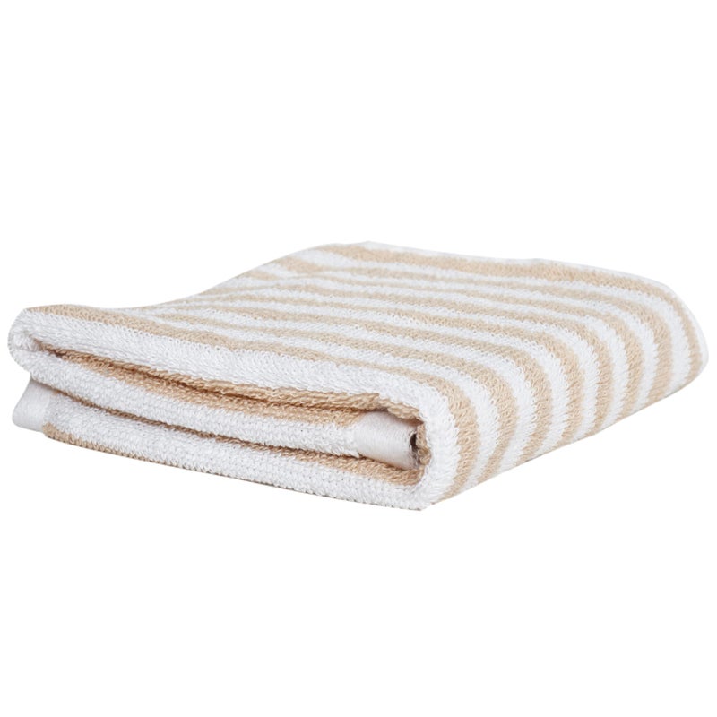 v c VC Striped Hand Towels, Beige and White, Pack of 2 - Image 2