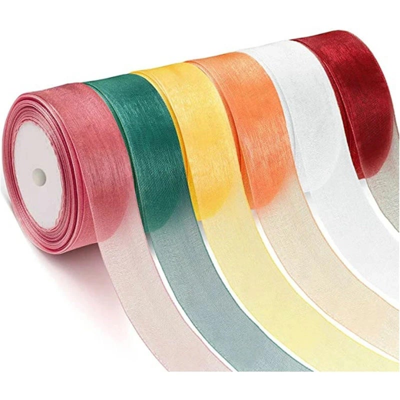 Organza Satin Ribbons 50 Yards For Wedding Decoration Bouquets Party Wreath DIY Crafts Color10 - Image 3