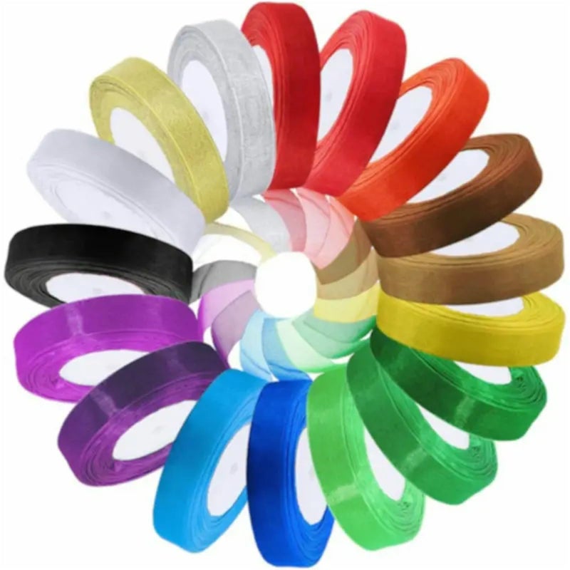 Organza Satin Ribbons 50 Yards For Wedding Decoration Bouquets Party Wreath DIY Crafts Color10 - Image 5