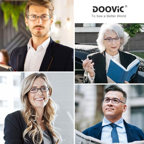DOOViC 2 Pack Readers Blue Light Blocking Reading Glasses 1.75 Strength Flexible Lightweight Anti Eyestrain Computer Reading Glasses for Women Men - Image 2