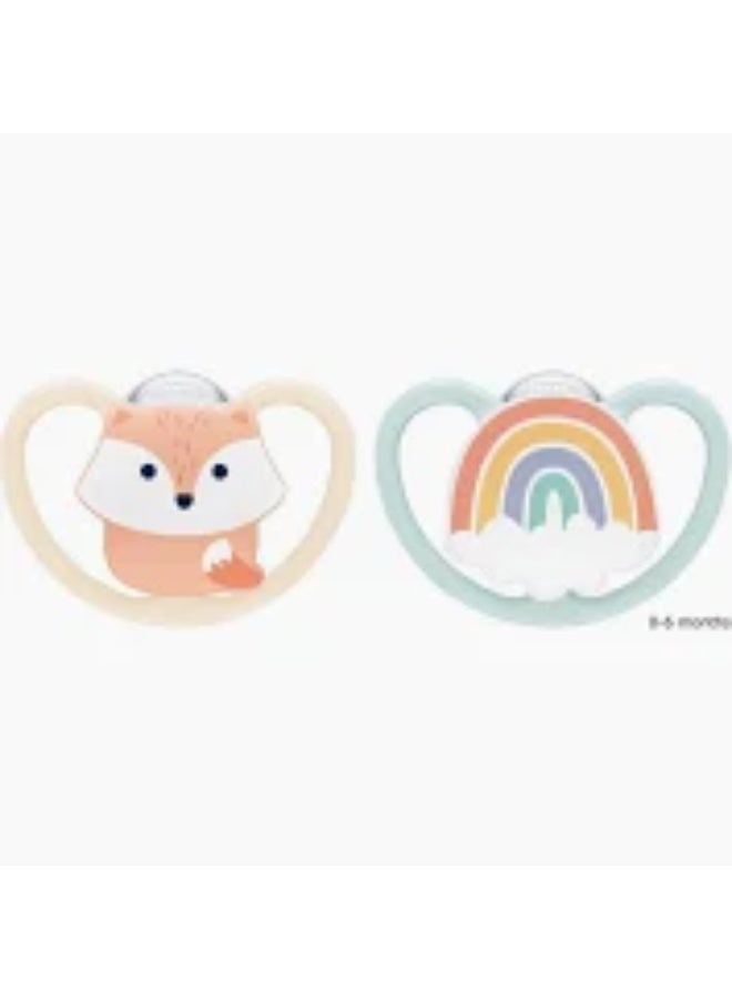 Nuk baby pacifier fox rainbow 0-6 month 2 piece