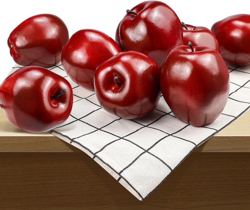 Lorigun Artificial Apples Fake Fruits Red Delicious Apples for Decoration, Decorative Fruit, Faux Big Red Apple 6 Pcs - Image 4