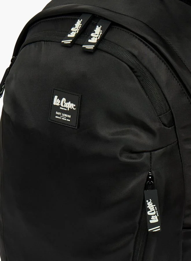 Lee Cooper BLACK Solid School Backpack For Kids 13 Years+ With Padded Shoulder Straps  | Best Price UAE