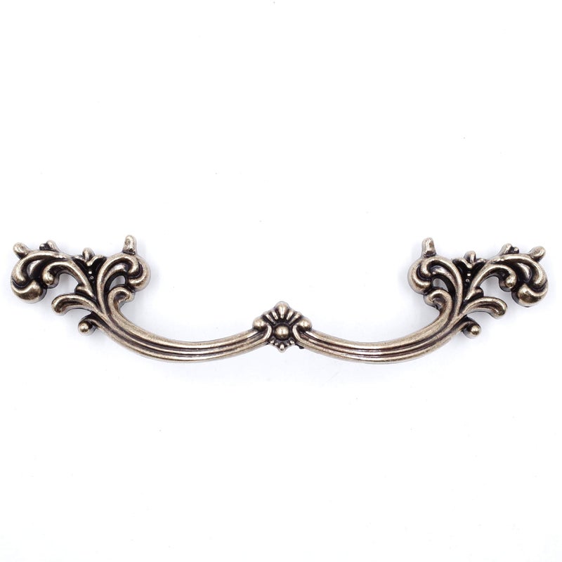 Jetland French Provincial Drawer Pulls 4Pack Antique Brass 4 Hole Centers Vintage Shabby Chic Pulls for Dresser Nightstand Cabinet PW1619ABR102