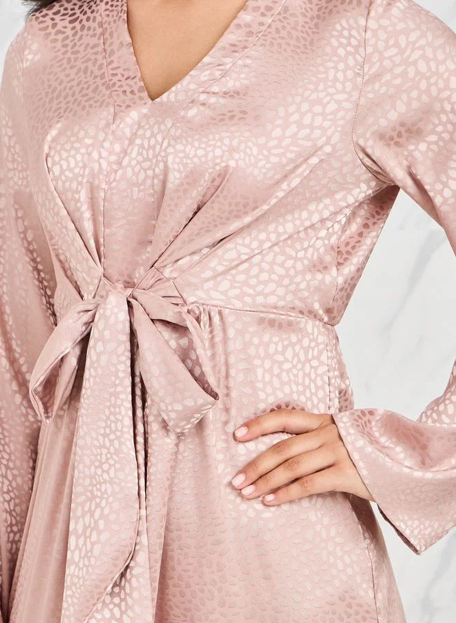 Styli Satin Tie-Front Dress