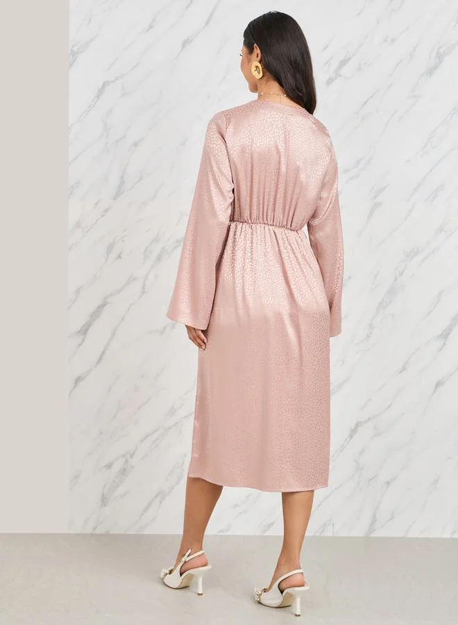 Styli Satin Tie-Front Dress