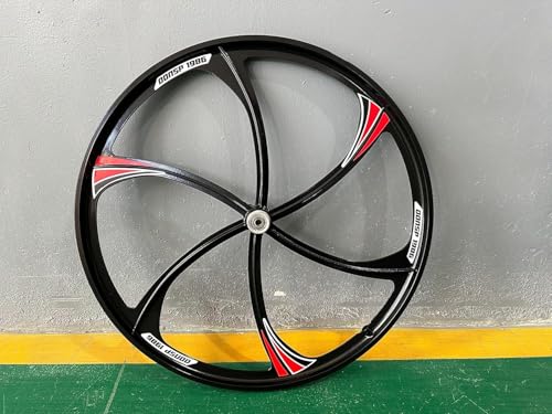 DONSP1986 26 inch Mag Wheel Set Rims Front & Rear 100x120mm for Single Speed Freewheel, 26" Magnesium Bike Wheels Rim (Black) Disc Brake for Beach Cruisers, MTB's Road Bicycle - Image 2