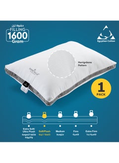 Donetella Premium Hotel Pillow 1-Piece(1600 g) Size 50x75 cm Luxury Down Alternative Filling With Natural Cotton Cover Skin-Friendly,White  - Image 1