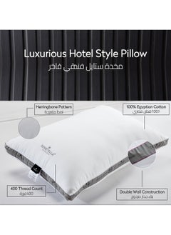 Donetella Premium Hotel Pillow 1-Piece(1600 g) Size 50x75 cm Luxury Down Alternative Filling With Natural Cotton Cover Skin-Friendly,White  - Image 2
