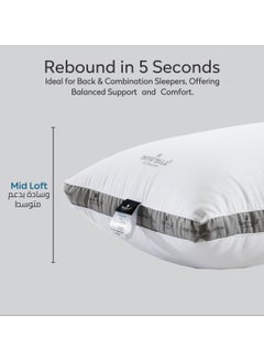 Donetella Premium Hotel Pillow 1-Piece(1600 g) Size 50x75 cm Luxury Down Alternative Filling With Natural Cotton Cover Skin-Friendly,White  - Image 4