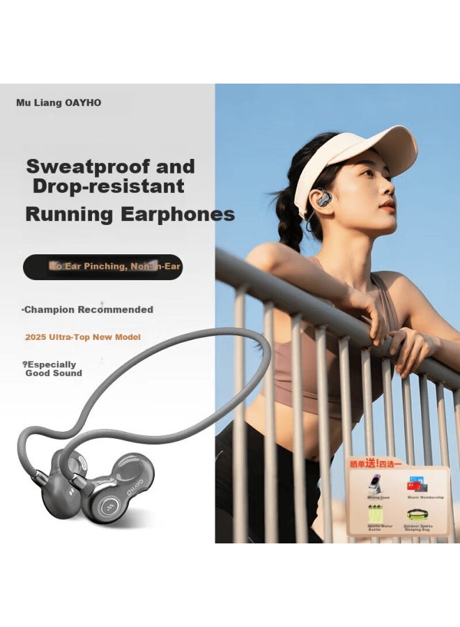 Ohayo F5 Open Wireless Non-in-ear Bluetooth Earphones Ear-hook Marathon Running Cycling Sports Earbuds Long Battery Life Waterproof Sweatproof New Model