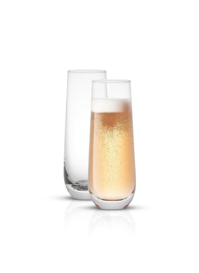 JoyJolt - JoyJolt Milo Stemless Champagne Flutes Set of 8 Crystal Glasses. 9.4oz Prosecco Wine Flute, Mimosa Glasses Set, Cocktail Glass Set, Water Highball Glass, Bar Glassware - Image 1