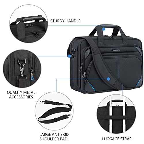 KROSER Laptop Bag 17.3 Inch Premium Laptop Briefcase, Expandable Laptop Shoulder Messenger Bag Durable Computer Case - Image 4