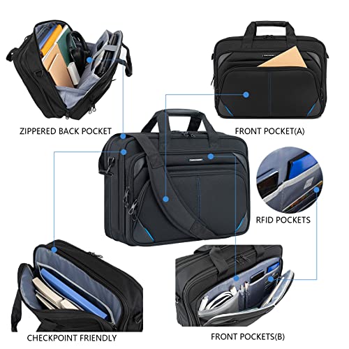 KROSER Laptop Bag 17.3 Inch Premium Laptop Briefcase, Expandable Laptop Shoulder Messenger Bag Durable Computer Case - Image 5