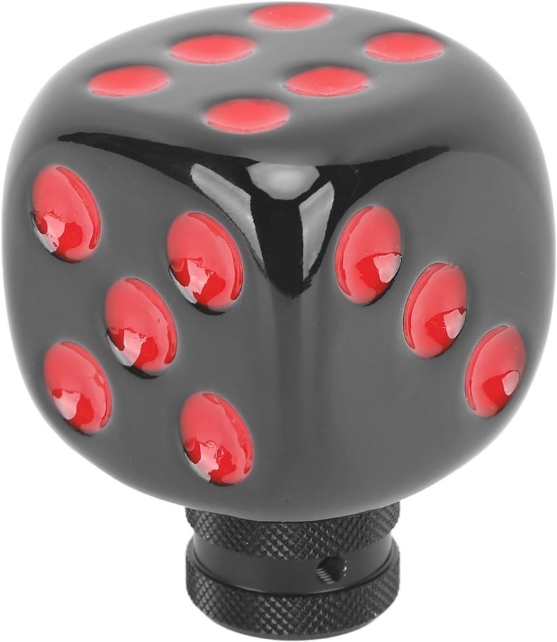 Dice Shape Shift Head Resin Gear Shifting Lever Knob, Universal Transmission Shift Lever Knob with Multiple Adapters for Most Manual Cars, Easy Install Dice Shifter Head (Black Red) - Image 3
