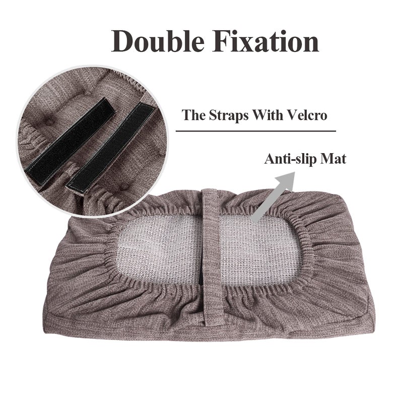 baibu Set of 2 Saddle Stool Cushions  Super Soft Bar Stool Cushion Saddle Stool Seat Cushions with Ties - 2 Pads Only (Khaki  18x9.5x1.5in) - Image 5