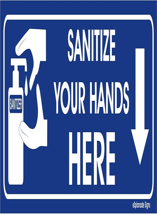 eSplanade 2 pcs Sanitize Your Hands Sign Sticker Decal - Easy to Mount Weather Resistant Long Lasting Ink Size (9" x 3") (Sanitize Your Hands (9 x 3)) - Image 3