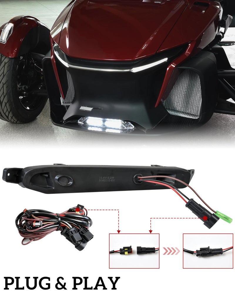 SAUTVS LED Front Turn Signal Daytime Running Lights DRL Auxiliary Accent Lamps with Yellow Flashing Lights for Can-Am Spyder RT 2020-2025 Accessories (2PCS, Replace #219401024) - Image 4