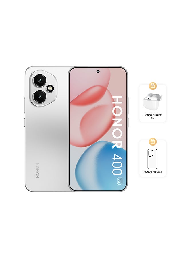 Honor 400 5G Dual SIM Meteor Silver 12GB RAM 512GB With Free HONOR CHOICE E6i Earbuds And Case - Middle East Version - Image 1