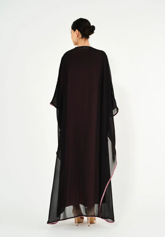 Thouq Stunning Symmetrical Jacquard Jalabiya With Round Neckline And Long Sleeves