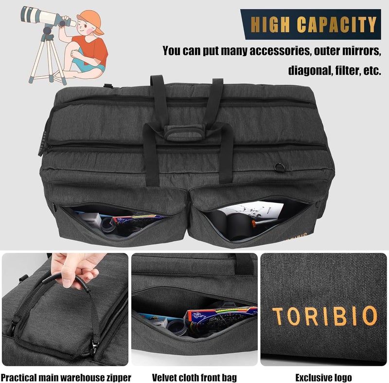 TORIBIO Telescope Case Bag, Padded Storage Bag and Carrying Case for Astronomical Telescope, Telescope Travel Bag with Pockets & Buckled Straps to Easily Secure Optical Tube & Tripod - Image 4