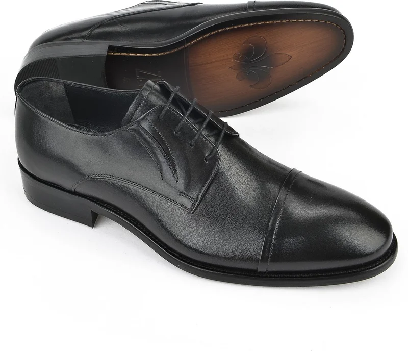 Ziya , Men's Genuine Leather Shoes 123145 396 Black