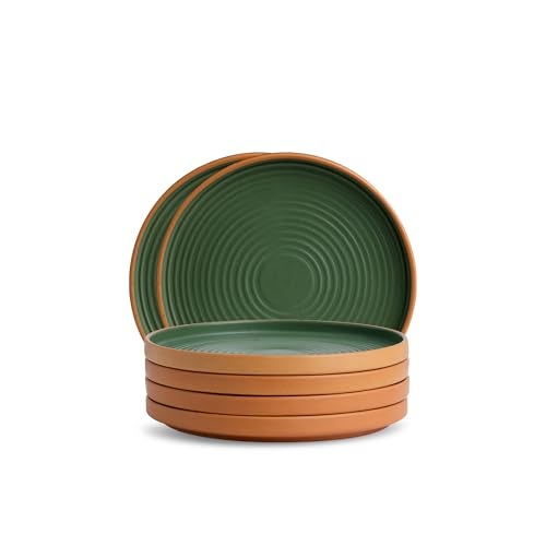 Shay Ceramic Dinner Plates Set, 6 Pieces, Klay Green Series | Matte Finish | Premium Stoneware | Porcelain Plates | Set of 6 Plates for Dinner (Klay Dinner Plates - Green) - Image 1