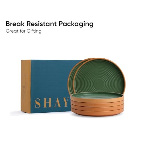 Shay Ceramic Dinner Plates Set, 6 Pieces, Klay Green Series | Matte Finish | Premium Stoneware | Porcelain Plates | Set of 6 Plates for Dinner (Klay Dinner Plates - Green) - Image 5