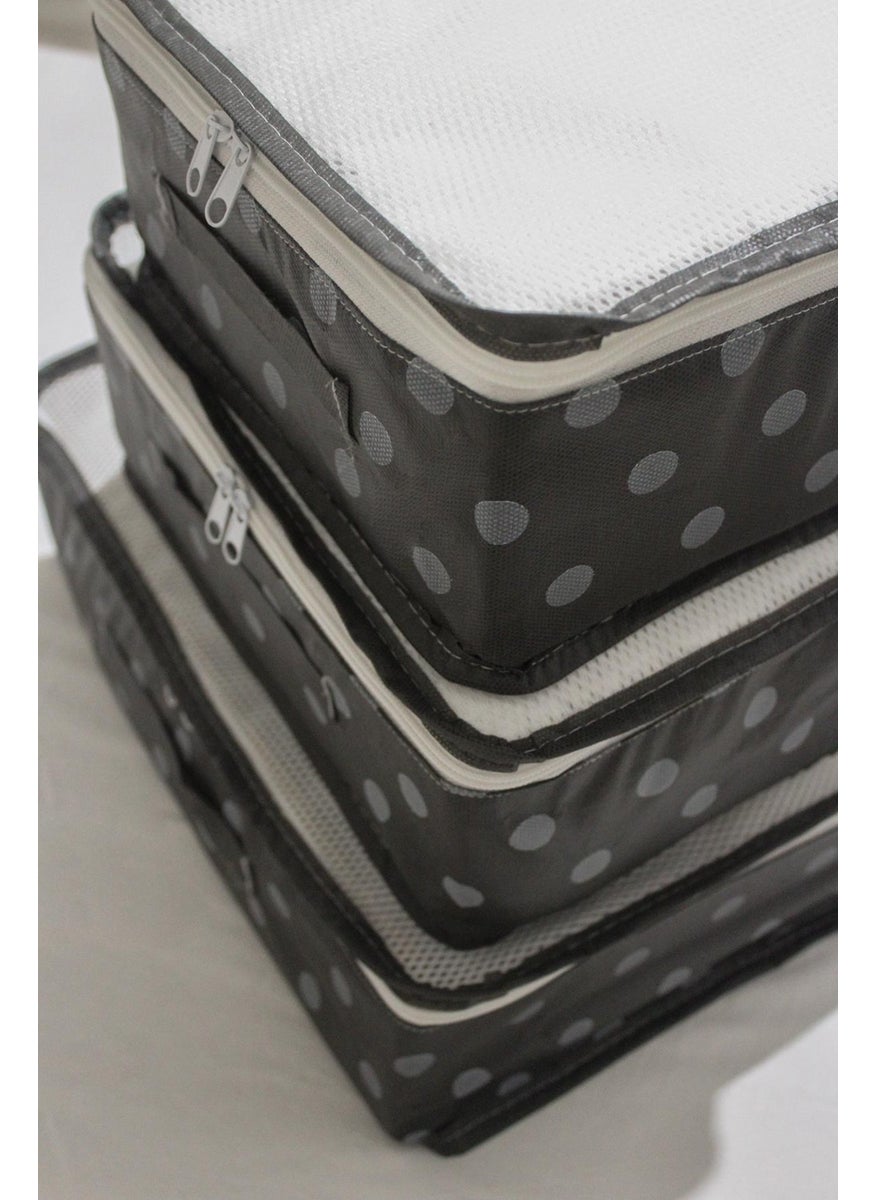 6-Piece Suitcase Organizer Suitcase Organizer Set - Travel Bag - Polka Dot Pattern (Grey) - pzsku/ZE4ECD8345C8F50445E38Z/45/_/1730759049/2907840a-57da-4863-8845-f515ea814ec7