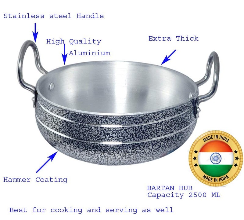Bartan Hub Handi With Lid and Pot (2500 ML, 1500 ML, Aluminium Made, Dishwasher Safe) 2.5 L, 1.5 L (Aluminium) - Image 3