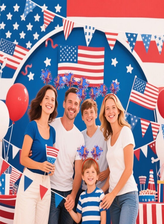 Exacoo 4th of July Accessories Headband for Women Girls Boys Men Fourth of July Accessories Usa Headband American Flag Patriotic Red White and Blue Hair Accessories 2pcs - Image 5