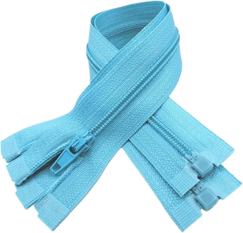 Zips 2PCS Zips 5Pcs Zipper Open End 20Cm-60Cm Suitable for Garment Sewing Process(Lake Blue,30CM) - Image 1