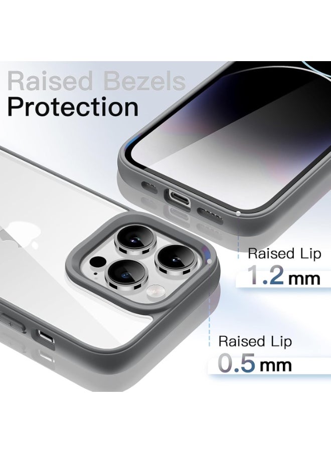 ماركة غير محددة - جراب متوافق مع iPhone 11 Pro Max (6.5 بوصة)، جراب شفاف مقاوم للصدمات مصنوع من مادة البولي كربونات الصلبة + سيليكون ناعم [غير مصفر] جراب واقٍ شفاف رفيع للهاتف (رمادي) - Image 1