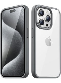 جراب متوافق مع iPhone 11 Pro Max (6.5 بوصة)، جراب شفاف مقاوم للصدمات مصنوع من مادة البولي كربونات الصلبة + سيليكون ناعم [غير مصفر] جراب واقٍ شفاف رفيع للهاتف (رمادي)
