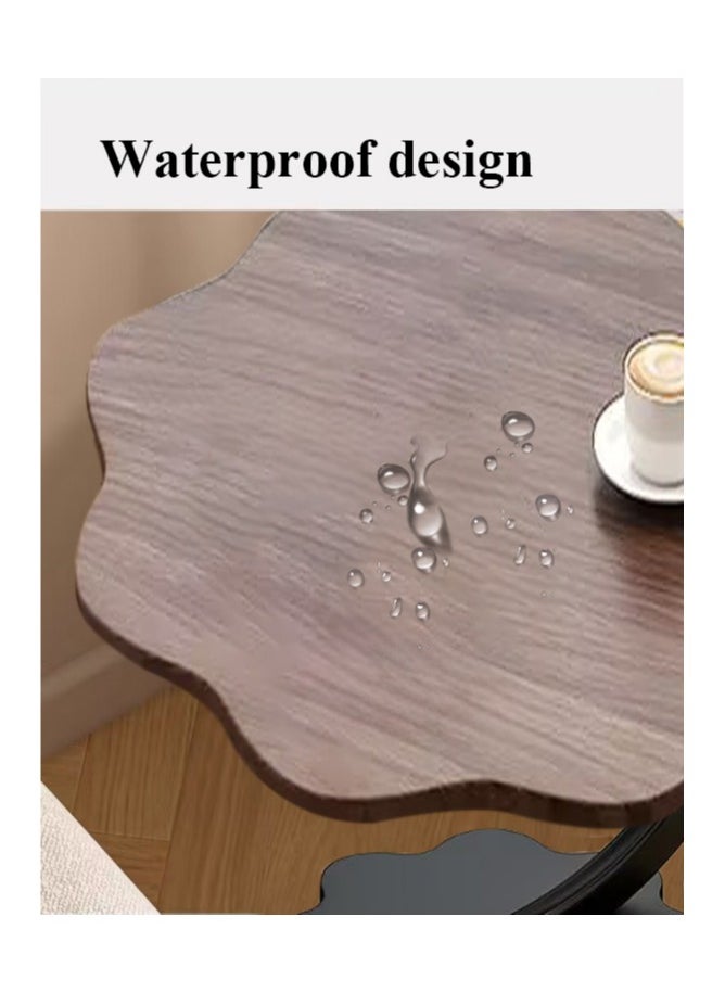 XiuWoo - Flower Shaped Nordic Style C Shaped End Table Snack Side Table Wood-based Panel Table end Edge Sofa Table Modern Minimalist Sofa Coffee Laptop Table for Living Room Bedroom Office Balcony - Image 1