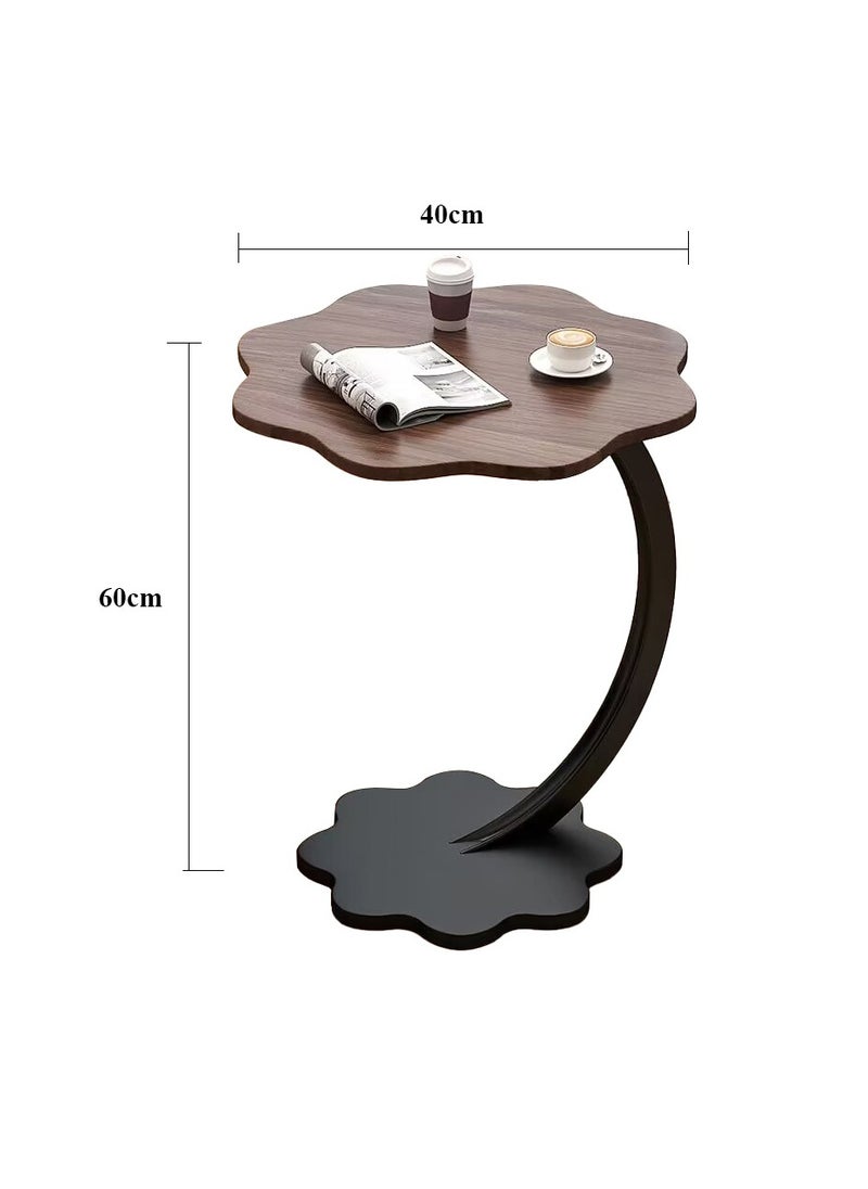 XiuWoo - Flower Shaped Nordic Style C Shaped End Table Snack Side Table Wood-based Panel Table end Edge Sofa Table Modern Minimalist Sofa Coffee Laptop Table for Living Room Bedroom Office Balcony - Image 1