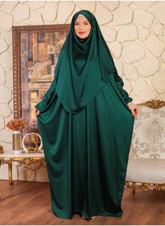 Zmurud Practical plain silky satin prayer dress with headscarf from zmurud fashion - French  - Image 4