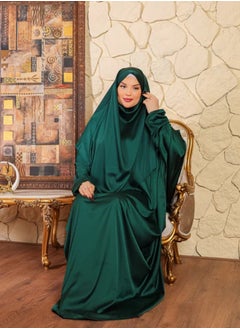 Zmurud Practical plain silky satin prayer dress with headscarf from zmurud fashion - French  - Image 5