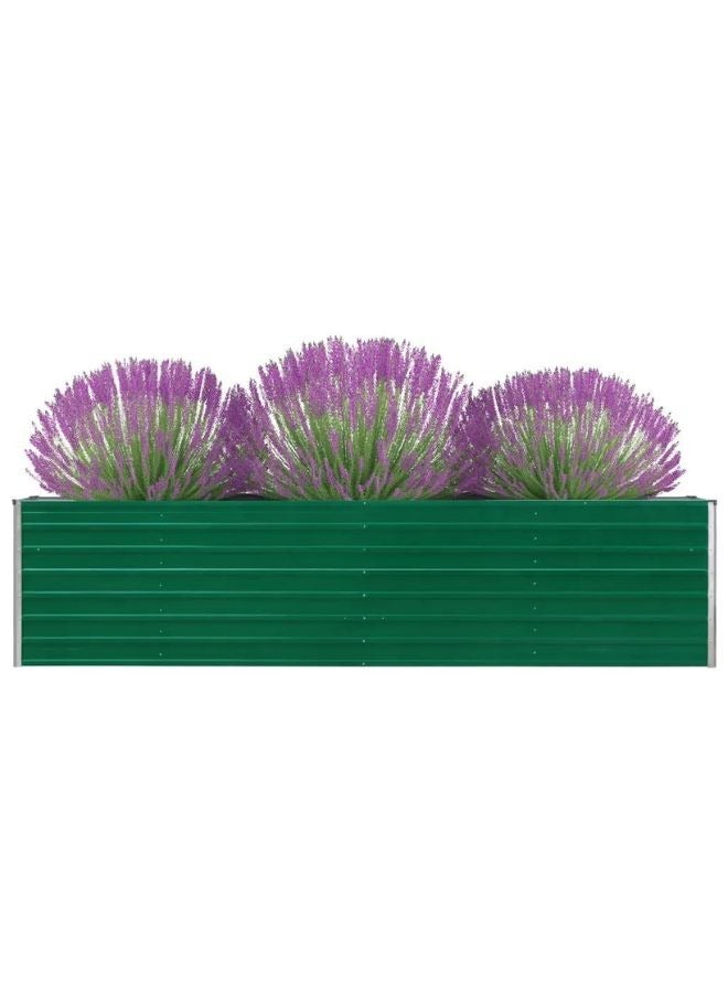 vidaxl vidaXL Raised Garden Bed 320x40x77 cm Galvanised Steel Green  - Image 1