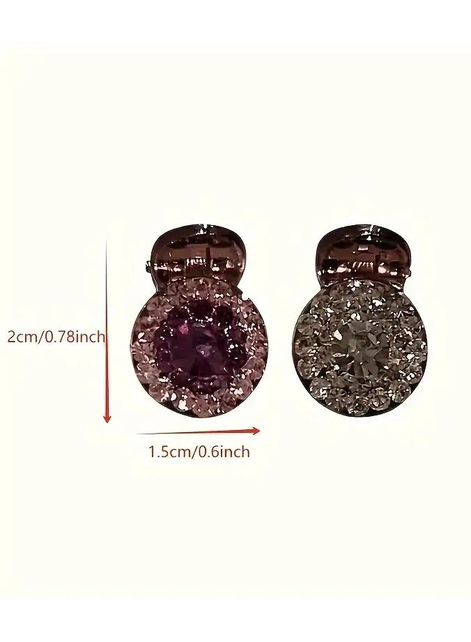 Rozino 2pcs Sparkling Rhinestone Mini Hair Clips - Image 3