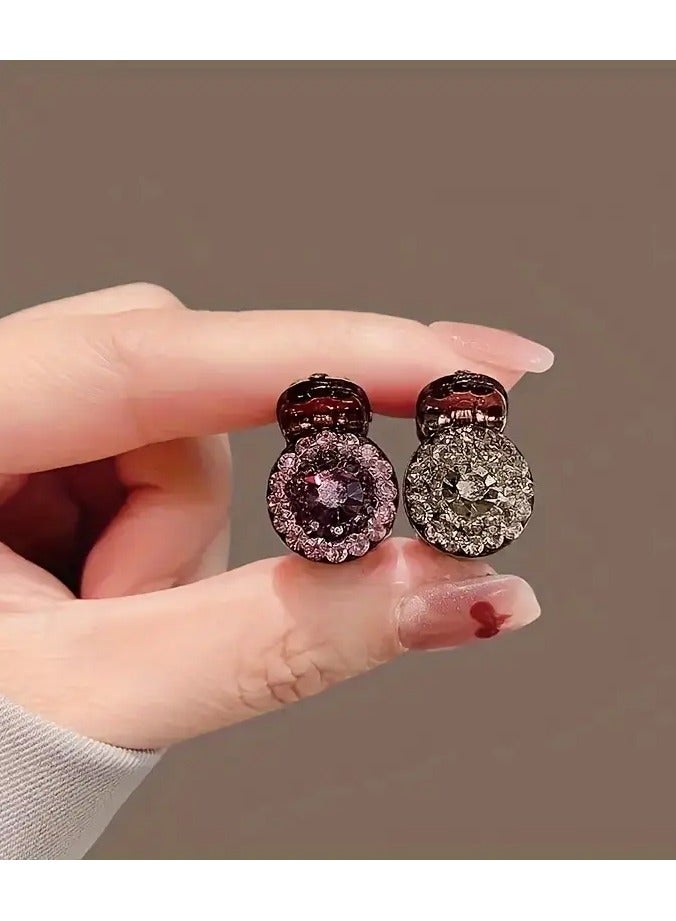 Rozino 2pcs Sparkling Rhinestone Mini Hair Clips - Image 4