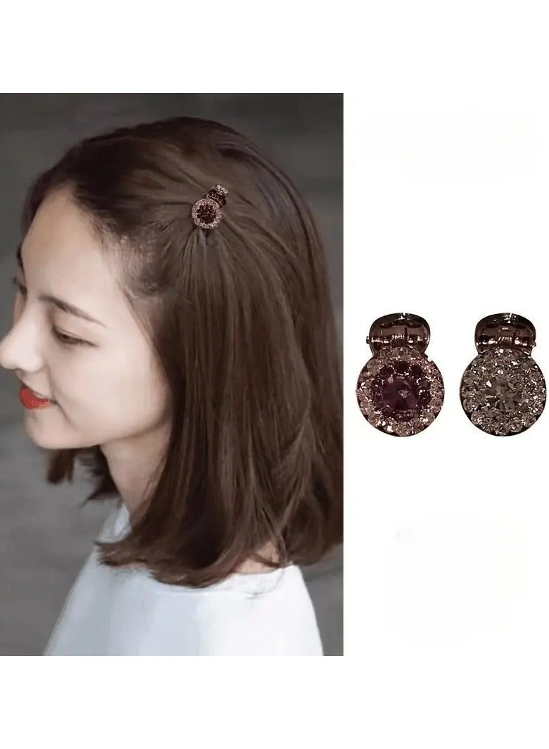 Rozino 2pcs Sparkling Rhinestone Mini Hair Clips - Image 1