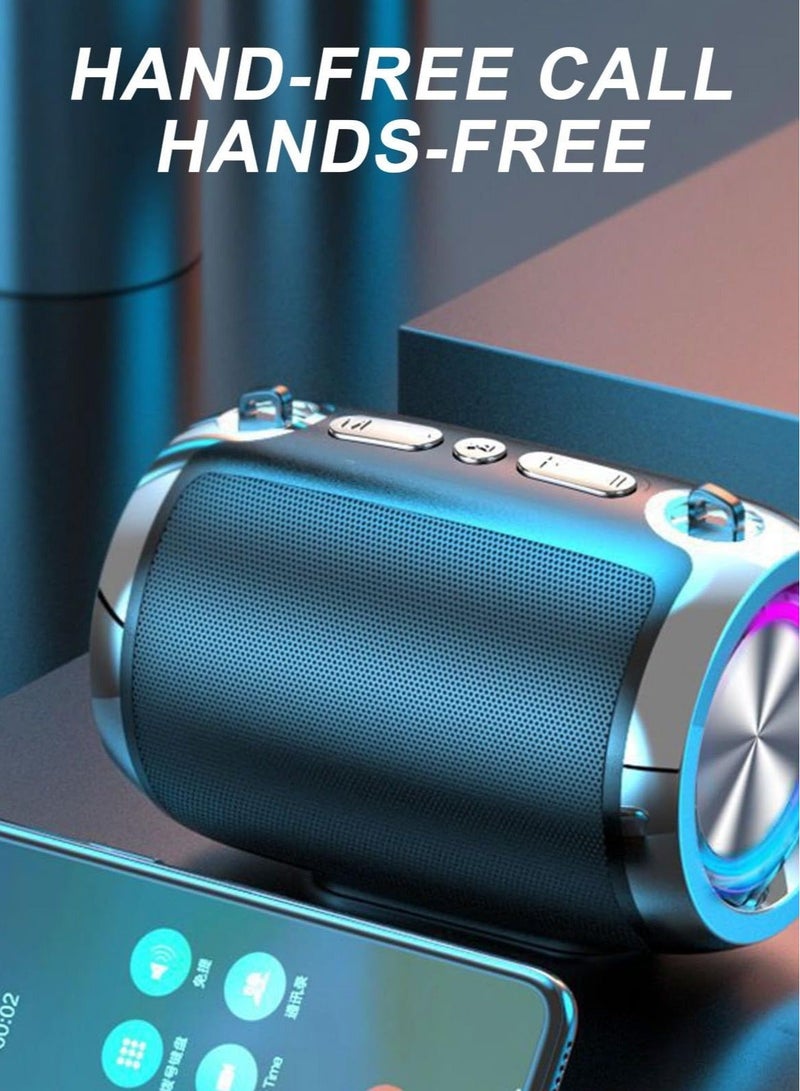 Captaintech Wireless Bluetooth Speaker, Portable Waterproofs Intelligent Speaker with Led Lights, HiFi Stereo Sound Surround Sound Subwoofer, Powerful Sound Bluetooth Audio for Home Outdoor Party Game - Image 5