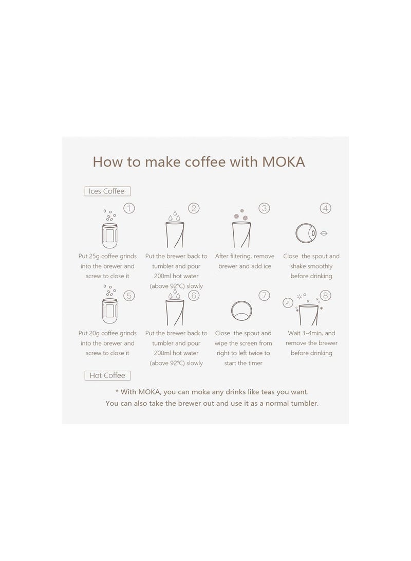 GGOOT Smart Coffee Cup, Travel Mug Moka, 430ml, Touch Screen, Stainless Steel 304, Water Temperature Display to Prevent Burns, for Travel, Sports, Office - Image 5
