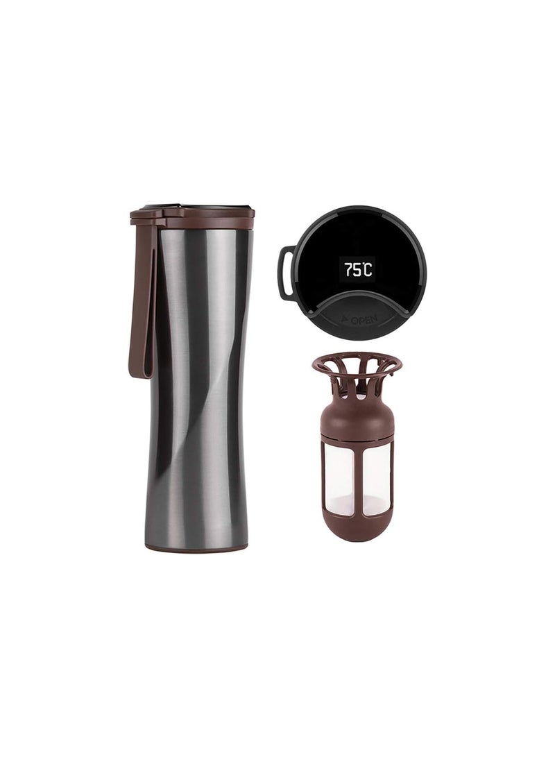GGOOT Smart Coffee Cup, Travel Mug Moka, 430ml, Touch Screen, Stainless Steel 304, Water Temperature Display to Prevent Burns, for Travel, Sports, Office - Image 1