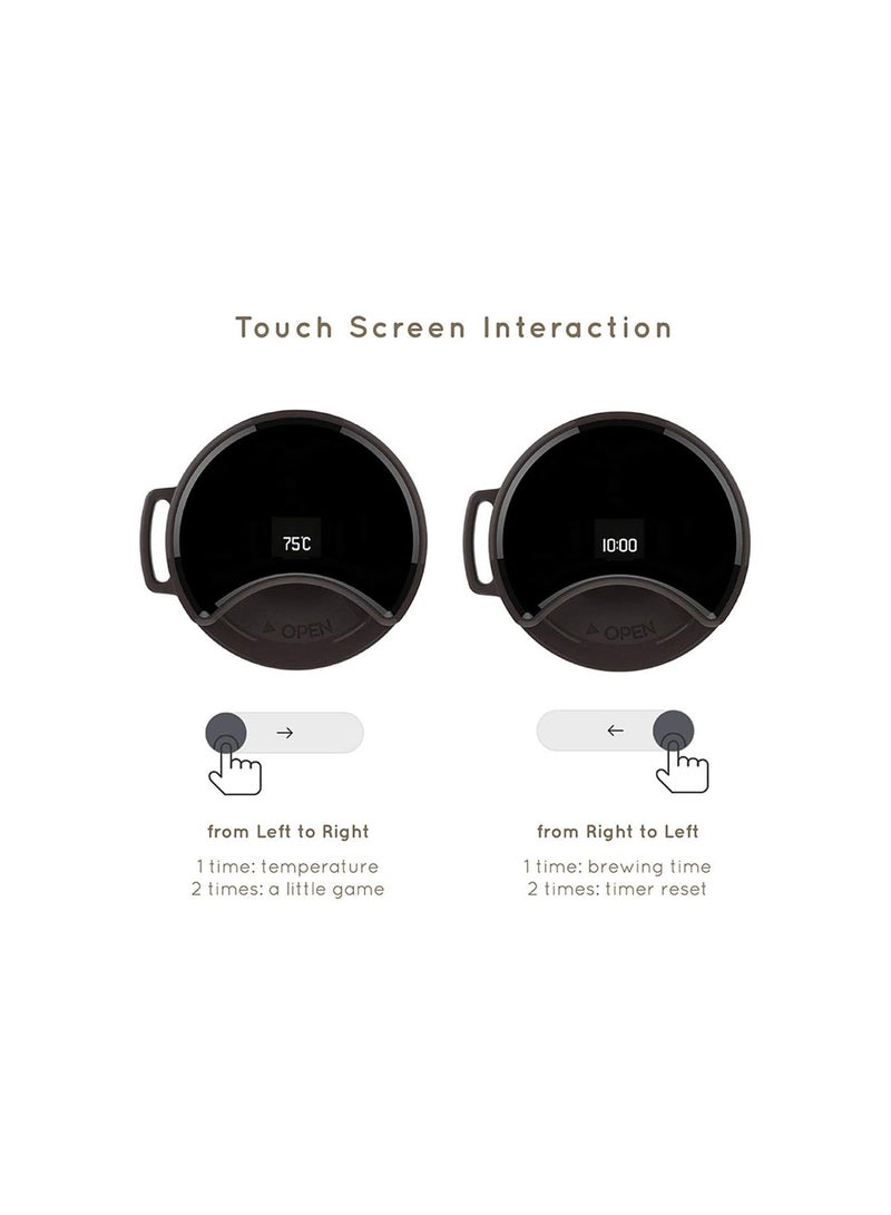 GGOOT Smart Coffee Cup, Travel Mug Moka, 430ml, Touch Screen, Stainless Steel 304, Water Temperature Display to Prevent Burns, for Travel, Sports, Office - Image 2