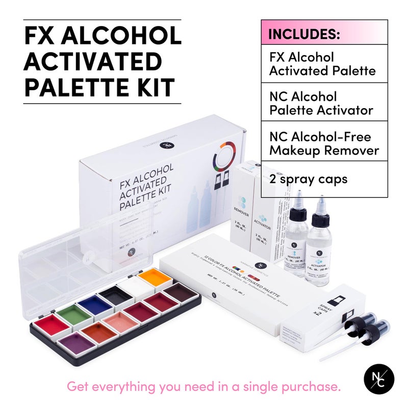 Narrative Cosmetics FX Alcohol-Activated 12 Colors Makeup Palette, Highly Pigmented Professional Makeup for the Stage, Film, Costumes, Cosplay, SFX, Performance Arts - Image 3