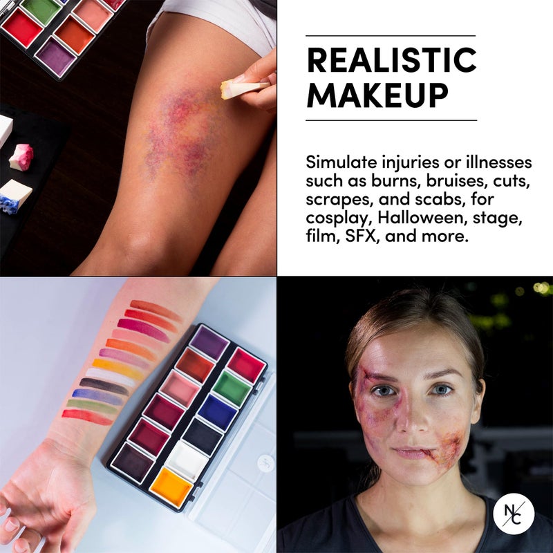 Narrative Cosmetics FX Alcohol-Activated 12 Colors Makeup Palette, Highly Pigmented Professional Makeup for the Stage, Film, Costumes, Cosplay, SFX, Performance Arts - Image 2