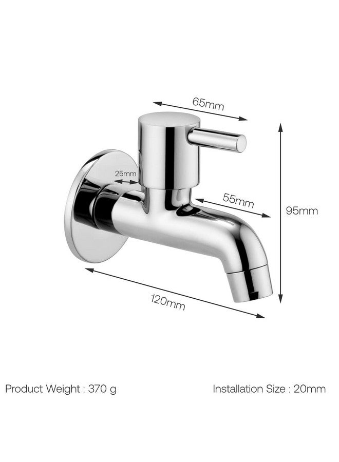 Alton ALTON GRC3705 Brass Bib Cock Short Body with Wall Flange, Chrome Finish  - Image 2